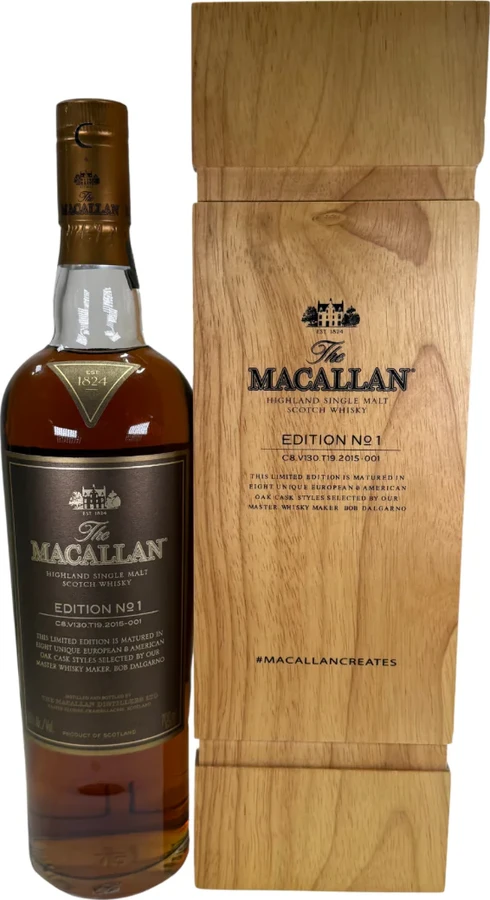 Macallan Edition No 1 Single Malt Scotch Whisky In Wood Case 48% 750ml