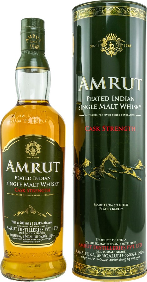 Amrut Peated Indian Cask Strength Oak Barrels 62.8% 700ml