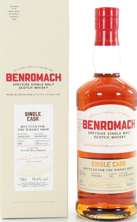 Benromach 2012 1st Fill Sherry Hogshead The Whisky Shop 59.4% 700ml