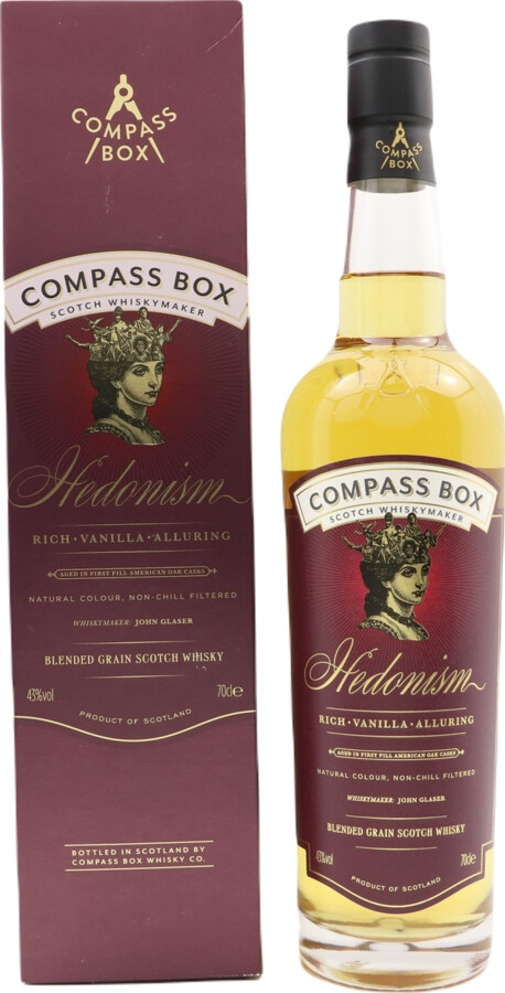 Hedonism Blended Grain Scotch Whisky CB 1st Fill American Oak Casks 43% 700ml