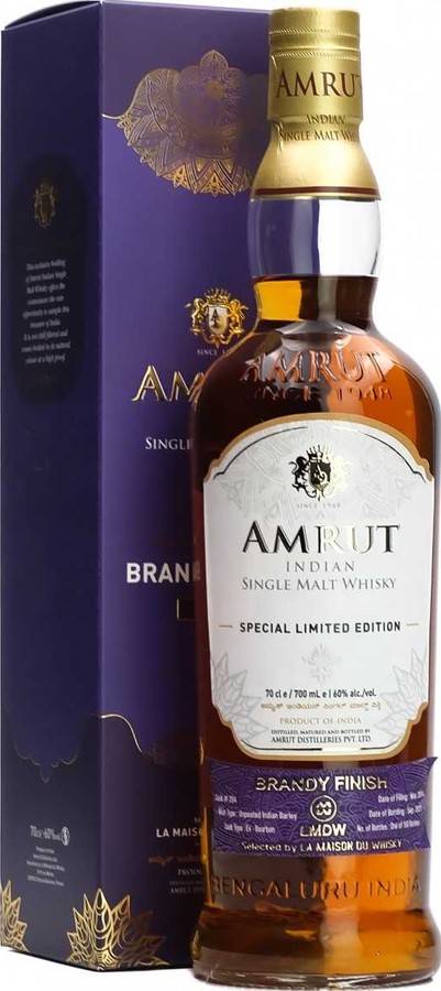 Amrut 2014 Ex-Bourbon Brandy Finish LMDW 60% 700ml