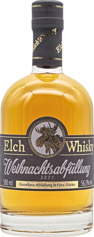 Elch Whisky Weihnachtsabfullung 2021 Ex-Bourbon + Stout Cask 56.1% 500ml