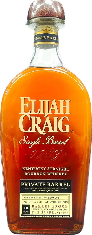 Elijah Craig Single Barrel Charred New Oak Tops Liquor 66.7% 750ml