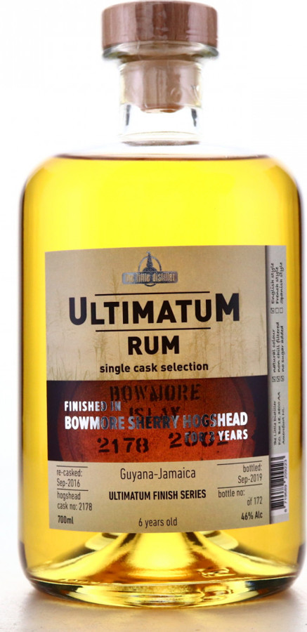 The Little Distiller 2003 Guyana-Jamaica Bowmore Sherry Hogshead Finish 6yo 46% 700ml
