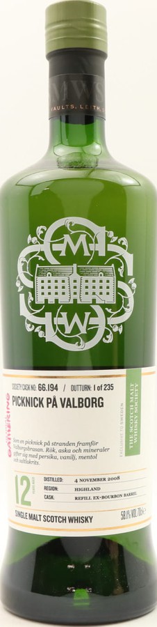 Ardmore 2008 SMWS 66.194 Refill Ex-Bourbon Barrel Global Gathering Sweden Exclusive 58.1% 700ml