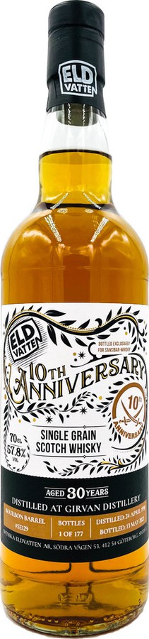 Girvan 1991 SE Bourbon Barrel 10th Anniversary of Sansibar Whisky 57.8% 700ml