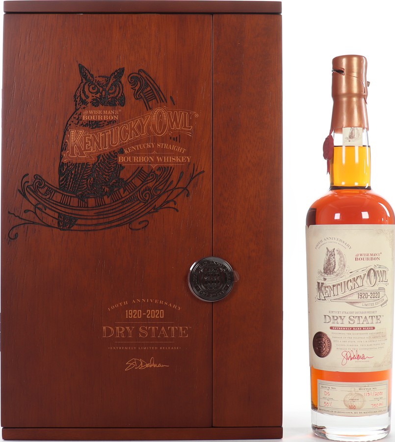Kentucky Owl Dry State Bourbon Whisky 100th anniversary of Prohibition 50% 750ml