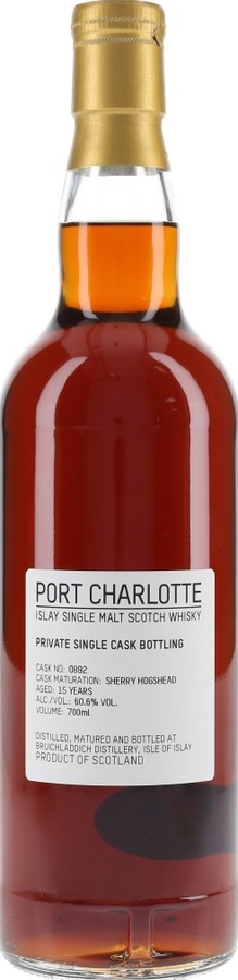 Port Charlotte 15yo Sherry Hogshead #0892 60.6% 700ml