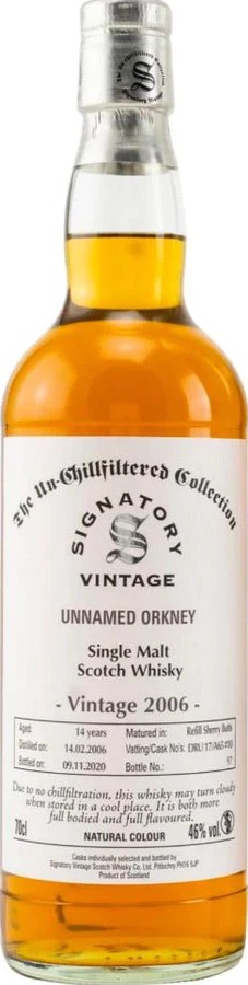 Unnamed Orkney 2006 SV Refill Butt DRU 17/A65 #7 46% 750ml