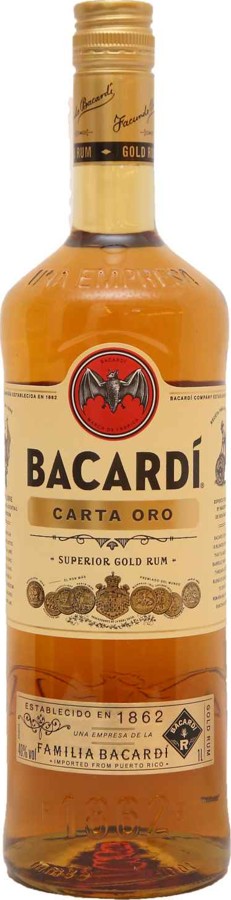 Bacardi Carta Oro Superior Gold Rum 40% 1000ml