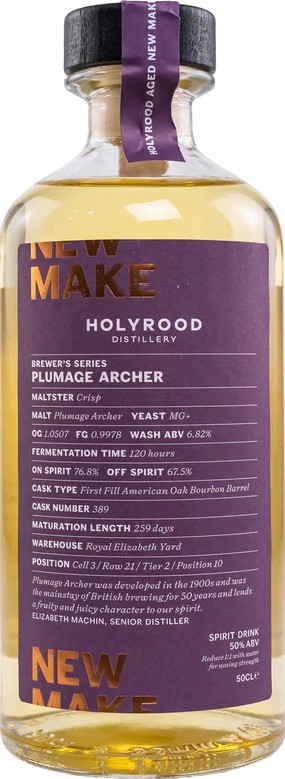 Holyrood Spirit Merchants Plumage Archer New Make #389 Distillery Shop 50% 500ml