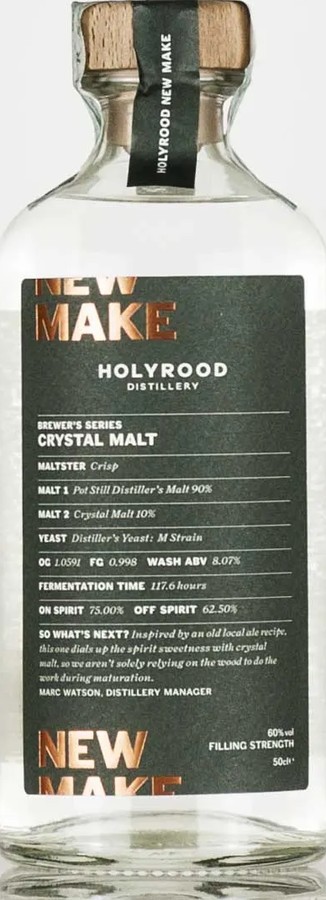 Holyrood Spirit Merchants Crystal Malt New Make 60% 500ml