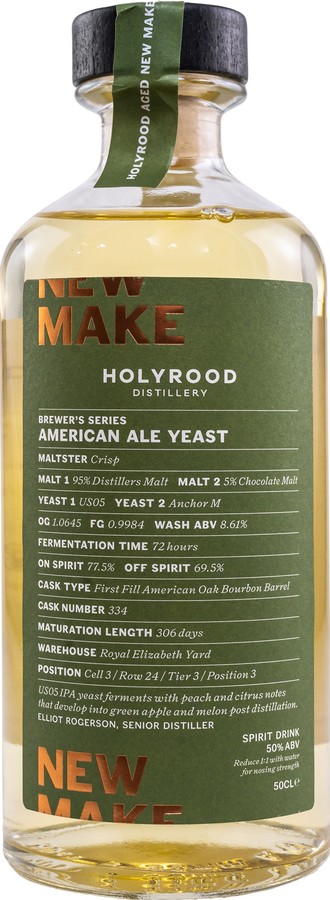 Holyrood Spirit Merchants American Ale Yeast New Make #334 Distillery Shop 50% 500ml