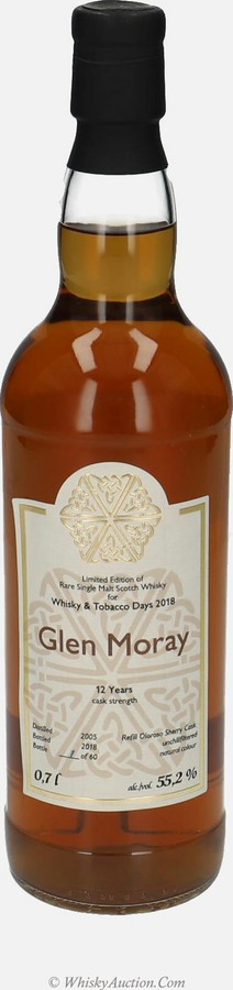 Glen Moray 2005 UD Refill Oloroso Sherry Cask Whisky & Tobacco Days Hofheim 2018 55.2% 700ml