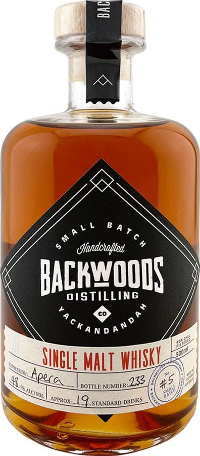 Backwoods Distilling Single Malt Whisky Apera 48% 500ml