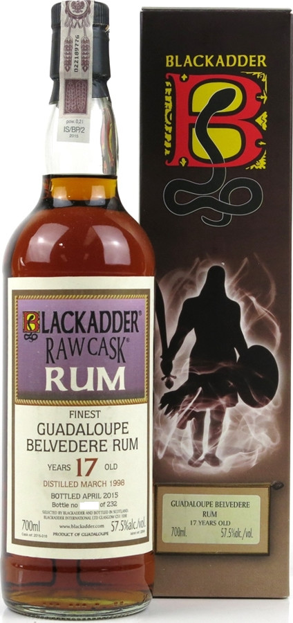 Blackadder 1998 Raw Cask Gaudaloupe Belvedere Rum 17yo 57.5% 700ml