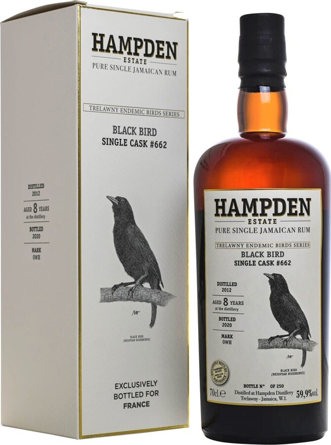 Velier Hampden Estate 2012 Black Bird OWH Single Cask #662 TEBS Series 8yo 59.9% 700ml