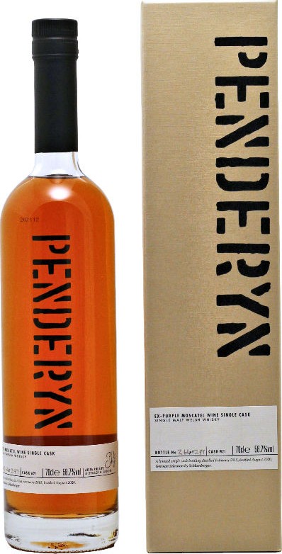 Penderyn 2015 Ex-Purple Moscatel Wine Cask W21 German Selection by Schlumberger 58.7% 700ml
