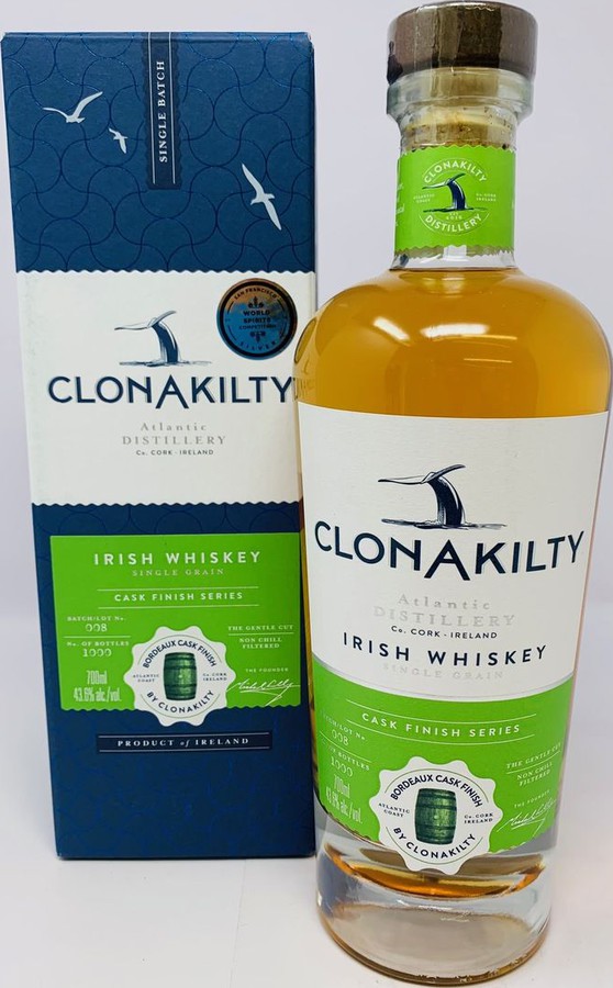 Clonakilty Bordeaux Cask Finish Cask Finish Series Batch 008 43.6% 700ml