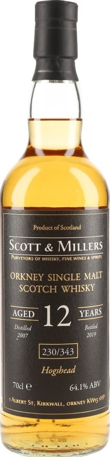 Orkney Single Malt Scotch Whisky 2007 S&M 64.1% 700ml