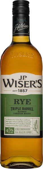 J.P. Wiser's Triple Barrel Rye 45% 750ml