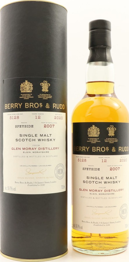 Glen Moray 2007 BR First Fill Bourbon #5128 59.7% 700ml