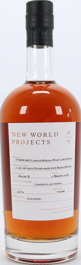 New World Projects Starward Limited Release Wine Cask Edition Batch 180216-B 41% 700ml