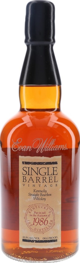 Evan Williams 1986 Single Barrel #058 43.3% 750ml