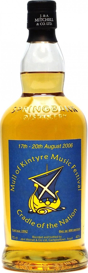 Mull of Kintyre Music Festival 1992 SpD Cradle of the Nation 40% 700ml