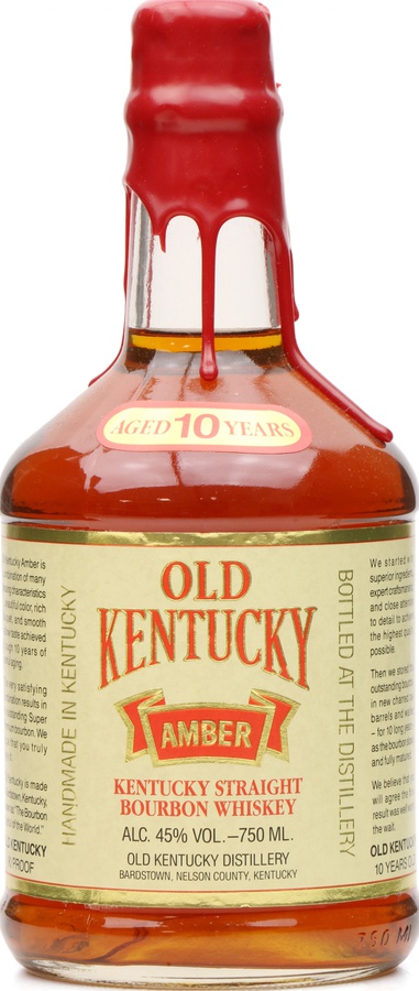 Old Kentucky 10yo Amber Red Wax New American Oak Barrels 45% 750ml