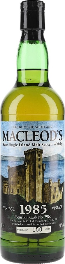 Macleod's 1985 IM Vintage Rare Single Island Malt Bourbon Cask #2966 46% 700ml