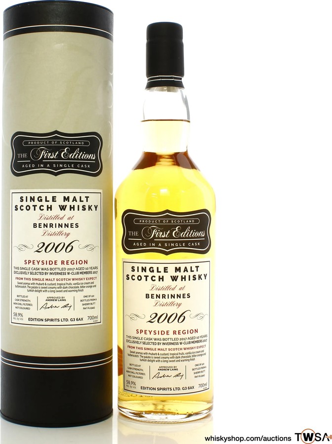 Benrinnes 2006 ED The 1st Editions Sherry Butt HL 13443 58.9% 700ml