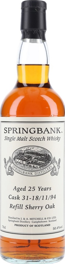 Springbank 1994 Private Cask Bottling Refill Sherry Oak 31-18/11/94 50.4% 700ml