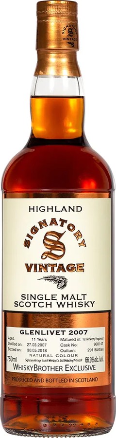 Glenlivet 2007 SV Vintage Collection 1st Fill Sherry Hogshead #900147 WhiskyBrother 66.9% 750ml