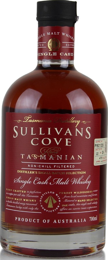 Sullivans Cove 2016 Distiller's Small Batch Selection 20L French Oak Ex Port Cask PB01005 the owner's private use 47.6% 700ml