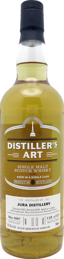 Isle of Jura 2007 LsD Distiller's Art Refill Hogshead 51.2% 750ml