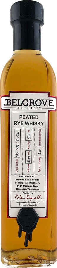 Belgrove Peated Rye Whisky 50% 500ml