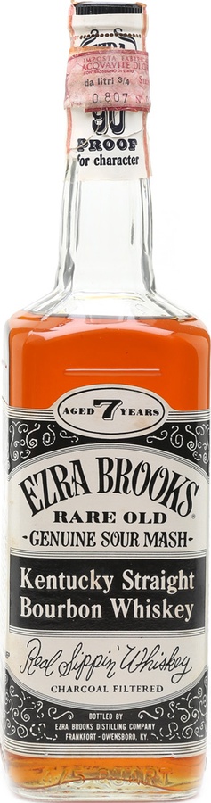 Ezra Brooks 7yo Rare Old Genuine Sour Mash Real Sippin Whisky 45% 750ml