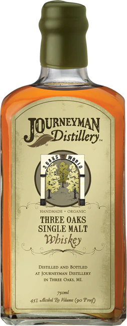 Journeyman Distillery Three Oaks Single Malt 45% 750ml