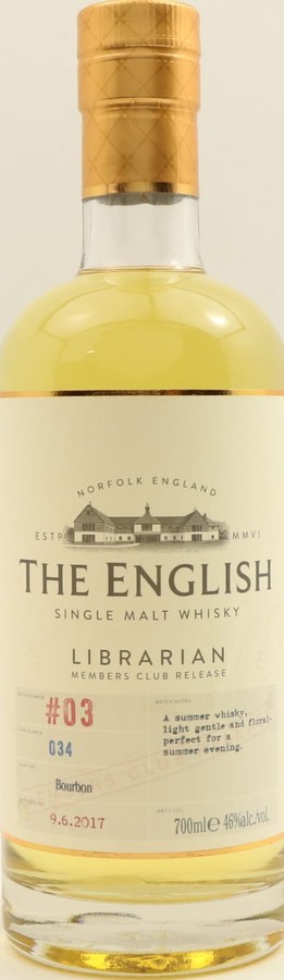 The English Whisky Members Club Release Batch #03 June 2019 Librarian Members Club Release 46% 700ml