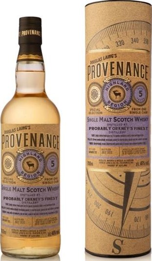 Probably Orkney's Finest 2015 DL Provenance Re-Charred Butt 46% 700ml