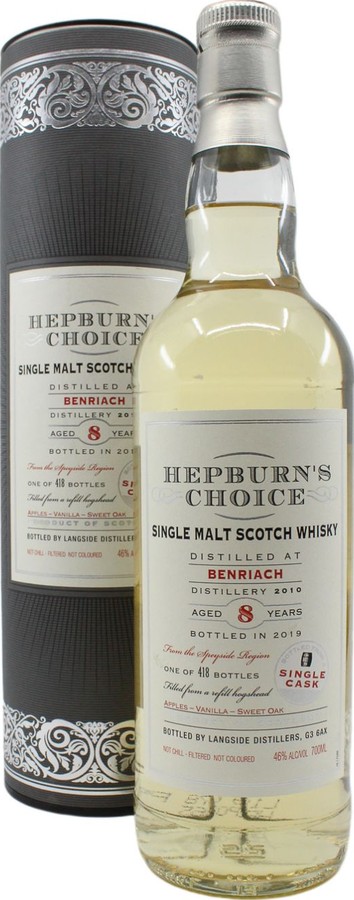 BenRiach 2010 LsD Hepburn's Choice Refill Hogshead 46% 700ml