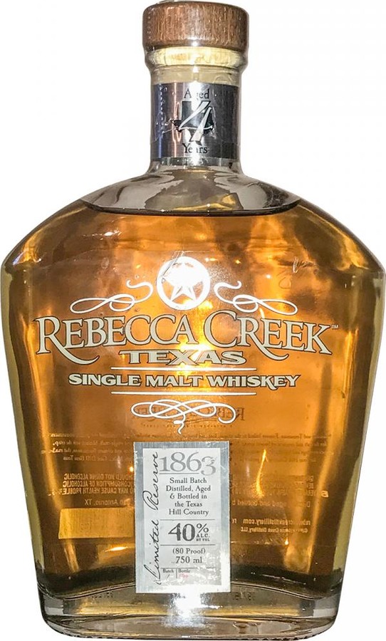 Rebecca Creek Texas Single Malt Whisky Limited Reserve Batch 1 40% 750ml