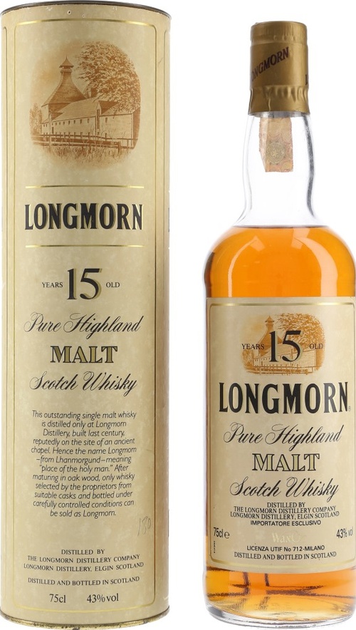 Longmorn 15yo Pure Highland Malt Scotch Whisky Oak Wood WaxOr 43% 750ml