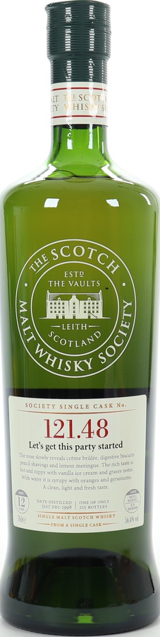 Arran 1998 SMWS 121.48yo 's get this party started Refill Barrel 56.4% 700ml