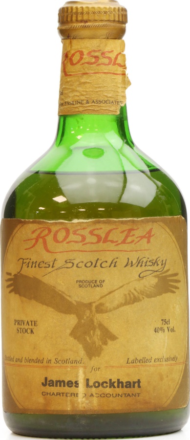 Rosslea Finest Scotch Whisky Private Stock James Lockhart Chartered Accountant 40% 750ml