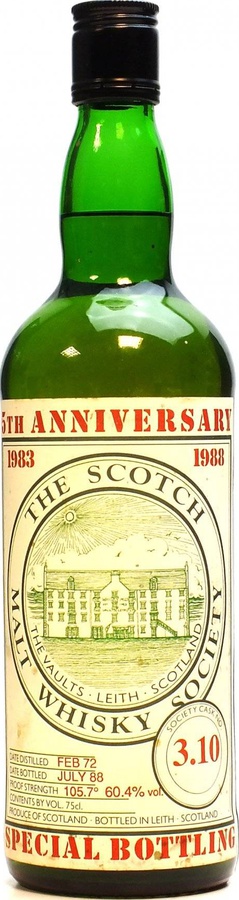 Bowmore 1972 SMWS 3.10 5th Anniversary 1983 1988 Special Bottling 60.4% 750ml