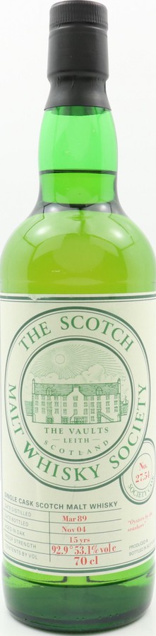 Springbank 1989 SMWS 27.54 Oysters by the seashore 53.1% 700ml