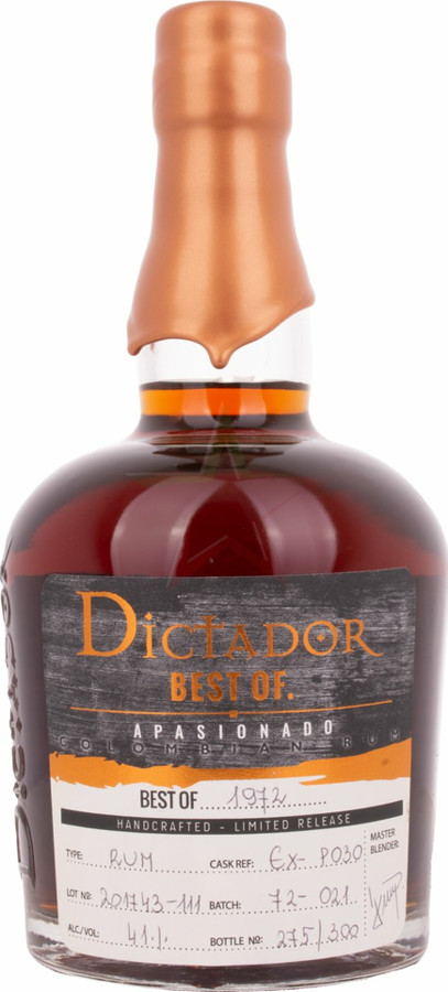 Dictador Best of 1972 Apasionado 41% 700ml