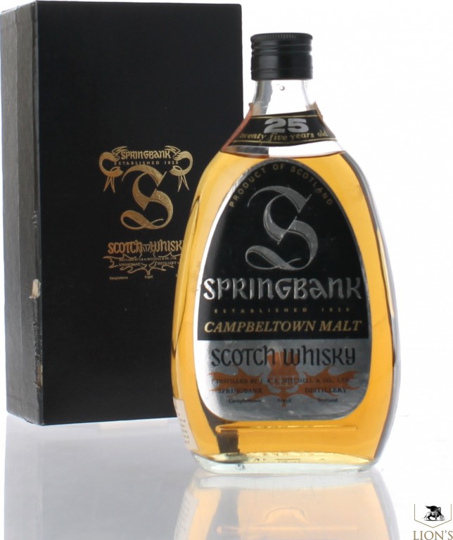Springbank 25yo Pear Shape bottle Silver label 43% 750ml